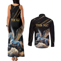 Personalized Fly Beyond Limits With Pegasus Couples Matching Tank Maxi Dress and Long Sleeve Button Shirt