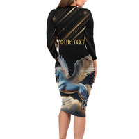 Personalized Fly Beyond Limits With Pegasus Family Matching Long Sleeve Bodycon Dress and Hawaiian Shirt
