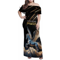 Personalized Fly Beyond Limits With Pegasus Family Matching Off Shoulder Maxi Dress and Hawaiian Shirt