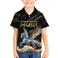 Personalized Fly Beyond Limits With Pegasus Family Matching Short Sleeve Bodycon Dress and Hawaiian Shirt - Wonder Print Shop