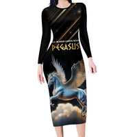 Personalized Fly Beyond Limits With Pegasus Long Sleeve Bodycon Dress - Wonder Print Shop
