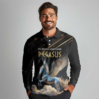 Personalized Fly Beyond Limits With Pegasus Long Sleeve Polo Shirt - Wonder Print Shop