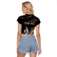 Personalized Fly Beyond Limits With Pegasus Raglan Cropped T Shirt - Wonder Print Shop