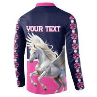 Personalized Pegasus Horse Racing Button Sweatshirt Diamond Luxury Style