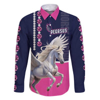 Personalized Pegasus Horse Racing Family Matching Short Sleeve Bodycon Dress and Hawaiian Shirt Diamond Luxury Style - Wonder Print Shop