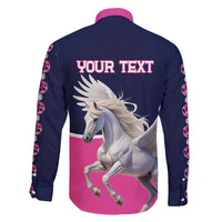 Personalized Pegasus Horse Racing Family Matching Short Sleeve Bodycon Dress and Hawaiian Shirt Diamond Luxury Style - Wonder Print Shop