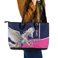 Pegasus Horse Racing Leather Tote Bag Diamond Luxury Style