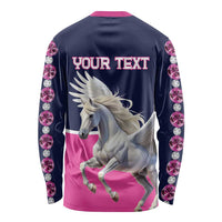 Personalized Pegasus Horse Racing Long Sleeve Shirt Diamond Luxury Style - Wonder Print Shop