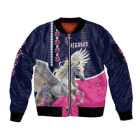 Personalized Pegasus Horse Racing Sleeve Zip Bomber Jacket Diamond Luxury Style - Wonder Print Shop
