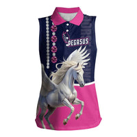 Personalized Pegasus Horse Racing Women Sleeveless Polo Shirt Diamond Luxury Style - Wonder Print Shop