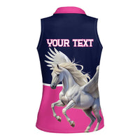 Personalized Pegasus Horse Racing Women Sleeveless Polo Shirt Diamond Luxury Style - Wonder Print Shop