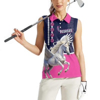 Personalized Pegasus Horse Racing Women Sleeveless Polo Shirt Diamond Luxury Style - Wonder Print Shop