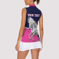 Personalized Pegasus Horse Racing Women Sleeveless Polo Shirt Diamond Luxury Style - Wonder Print Shop