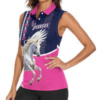 Personalized Pegasus Horse Racing Women Sleeveless Polo Shirt Diamond Luxury Style - Wonder Print Shop