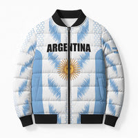 Custom Football 2026 Argentina Bomber Puffer Jacket Vamos La Albiceleste