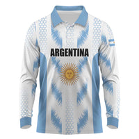 Custom Football 2026 Argentina Long Sleeve Polo Shirt Vamos La Albiceleste