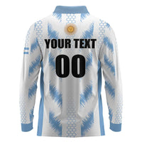 Custom Football 2026 Argentina Long Sleeve Polo Shirt Vamos La Albiceleste