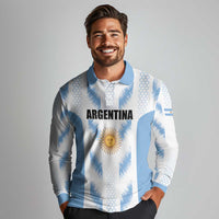 Custom Football 2026 Argentina Long Sleeve Polo Shirt Vamos La Albiceleste