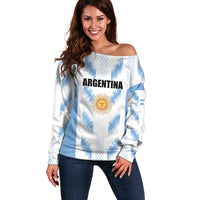 Custom Football 2026 Argentina Off Shoulder Sweater Vamos La Albiceleste