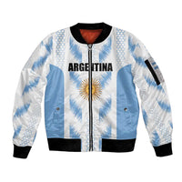 Custom Football 2026 Argentina Sleeve Zip Bomber Jacket Vamos La Albiceleste