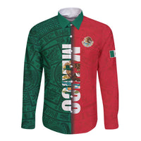 Mexico Flag Day Long Sleeve Button Shirt Dia de la Bandera