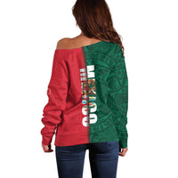 Mexico Flag Day Off Shoulder Sweater Dia de la Bandera
