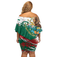 Viva Mexico Off Shoulder Short Dress Grunge Style
