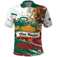Viva Mexico Polo Shirt Grunge Style