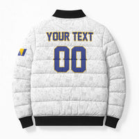 Custom Football 2026 Bosnia and Herzegovina White Bomber Puffer Jacket Zmajevi Go Champion