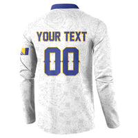 Custom Football 2026 Bosnia and Herzegovina White Button Sweatshirt Zmajevi Go Champion