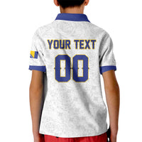 Custom Football 2026 Bosnia and Herzegovina White Kid Polo Shirt Zmajevi Go Champion