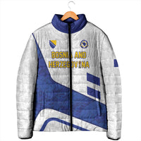 Custom Football 2026 Bosnia and Herzegovina White Padded Jacket Zmajevi Go Champion