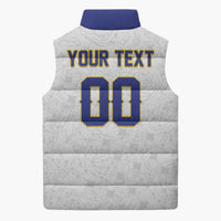 Custom Football 2026 Bosnia and Herzegovina White Sleeveless Puffer Jacket Zmajevi Go Champion