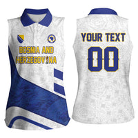 Custom Football 2026 Bosnia and Herzegovina White Women Sleeveless Polo Shirt Zmajevi Go Champion