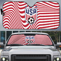 Soccer 2026 USA Auto Sun Shade Wave Flag Stylized
