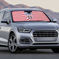 Soccer 2026 USA Auto Sun Shade Wave Flag Stylized