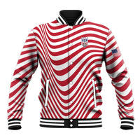 Custom Soccer 2026 USA Baseball Jacket Wave Flag Stylized