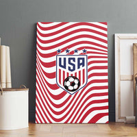Soccer 2026 USA Canvas Wall Art Wave Flag Stylized