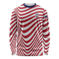 Custom Soccer 2026 USA Long Sleeve Shirt Wave Flag Stylized