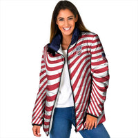 Custom Soccer 2026 USA Padded Jacket Wave Flag Stylized
