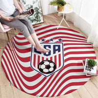 Soccer 2026 USA Round Carpet Wave Flag Stylized