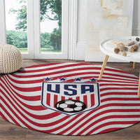 Soccer 2026 USA Round Carpet Wave Flag Stylized