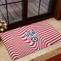 Soccer 2026 USA Rubber Doormat Wave Flag Stylized