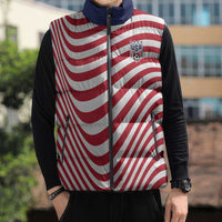 Custom Soccer 2026 USA Sleeveless Puffer Jacket Wave Flag Stylized