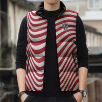 Custom Soccer 2026 USA Sleeveless Puffer Jacket Wave Flag Stylized