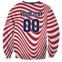 Custom Soccer 2026 USA Sweatshirt Wave Flag Stylized