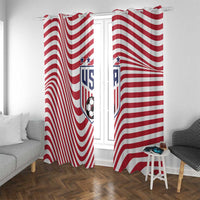Soccer 2026 USA Window Curtain Wave Flag Stylized