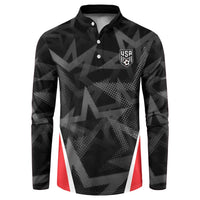 Custom Soccer 2026 USA Button Sweatshirt Black Stars Version