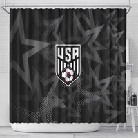 Soccer 2026 USA Shower Curtain Black Stars Version