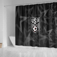 Soccer 2026 USA Shower Curtain Black Stars Version